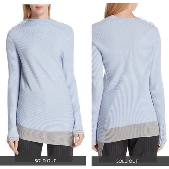 Women's Rag and Bone long sleeve crawl neck sweater with pearl buttons size S - Picture 1 of 8